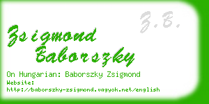 zsigmond baborszky business card